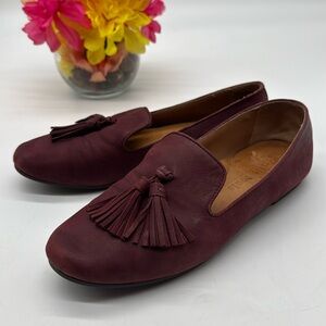 Gentle Souls by Kenneth Cole Maroon Wine Color Suede Tassel Loafer Size 7.5